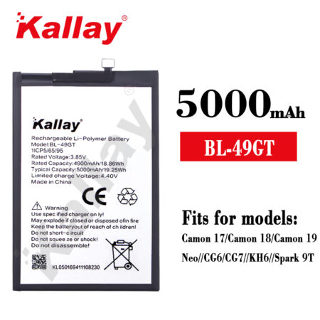 5000mAh Infinix BL-49GT FOR Camon 17/Camon 18/Camon19/Neo/CG6/CG7/KH6/Spark 9T  Phone Battery Wholesale  Factory