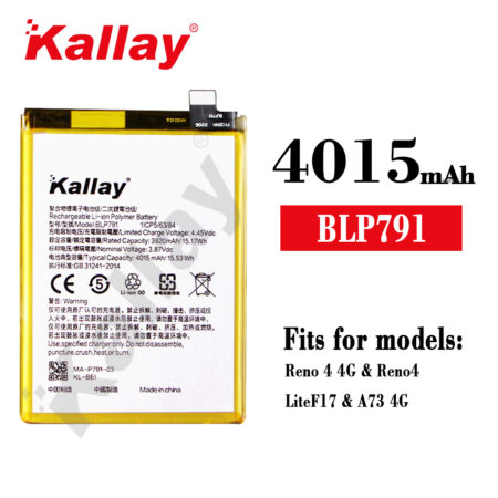 Original Capacity 4015mAh Replacement Phone Battery BLP791 For OPPO Reno 4 4G/Reno 4/Lite F17/A73 4G Battery
