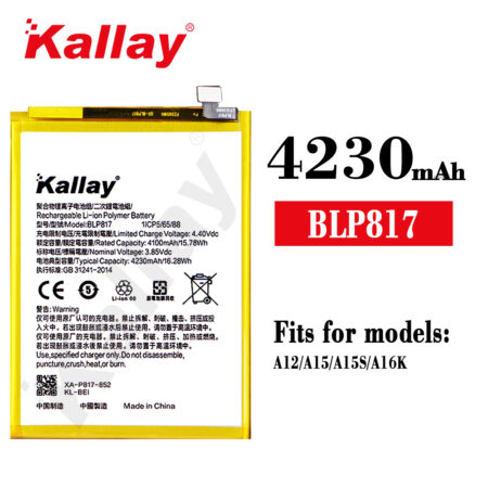 Original Capacity 4230mAh Replacement Phone Battery BLP817 For OPPO A12/A15/A15S/A16K Battery Model