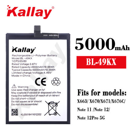 5000mAh Infinix BL-49KX For X663/X670/X671/X676C/Note 11/Note 12/Note 12 pro 5GPhone Battery Wholesale  Factory
