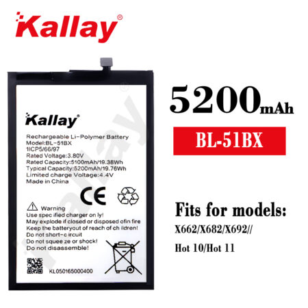 5200mAh Infinix BL-51BX For X662/X682/X692/Hot 10/Hot 11  Phone Battery Wholesale  Factory
