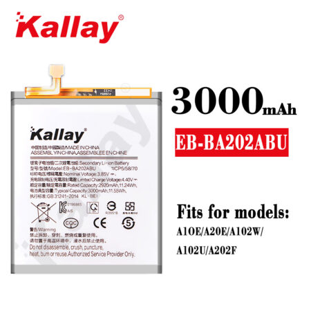 Samsung EB-BA202ABU (3000mAh)For Samsung A10E/A20E/A102E/A102U/A202F  Battery Replacement Wholesale Factory