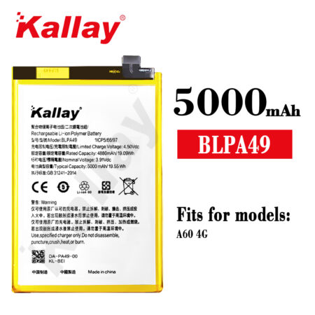 Original Capacity 5000mAh Replacement Phone Battery BLPA49 For OPPO A60 4G Battery Model