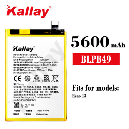 Original Capacity 5600mAh Replacement Phone Battery BLPB49 For OPPO Reno 13 Battery Model