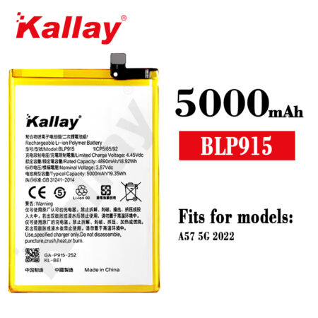 Original Capacity 5000mAh Replacement Phone Battery BLP915 For OPPO A57 5G 2020 Battery Model